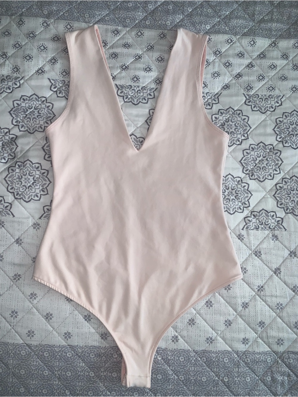 Free People Pink Plunge Bodysuit, Size Small. Excellent condition!